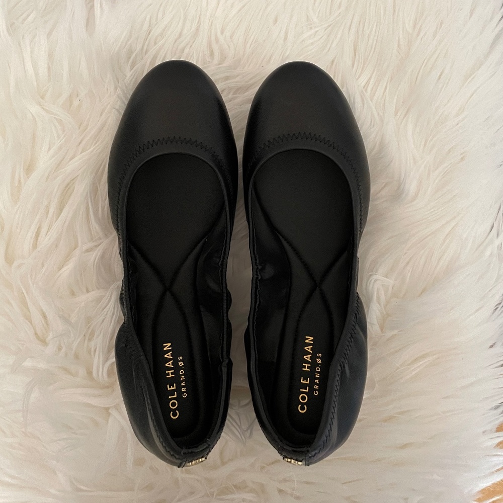 Cole Haan Zerogrand Ballet II 6 B Black Leather
